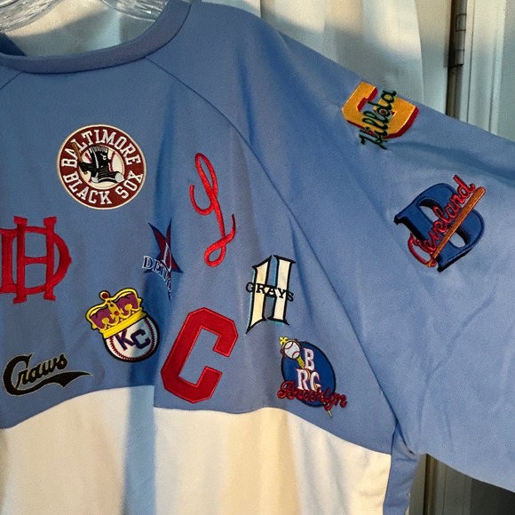Negro Leagues Baseball Museum Headgear Jersey XXXXL White Blue Patches NWT - Picture 12 of 14